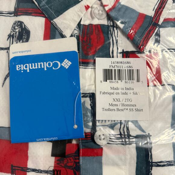 Columbia PFG Trollers Best Short Sleeve Shirt Mens XXL New In Package Fishing - Picture 2 of 4